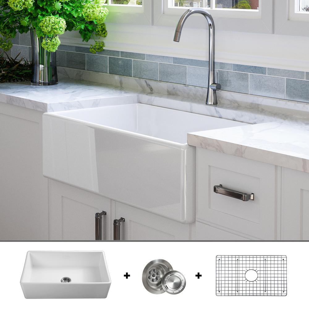 White Fossil Blu Farmhouse Apron Kitchen Sinks Fsw1002 64 1000 