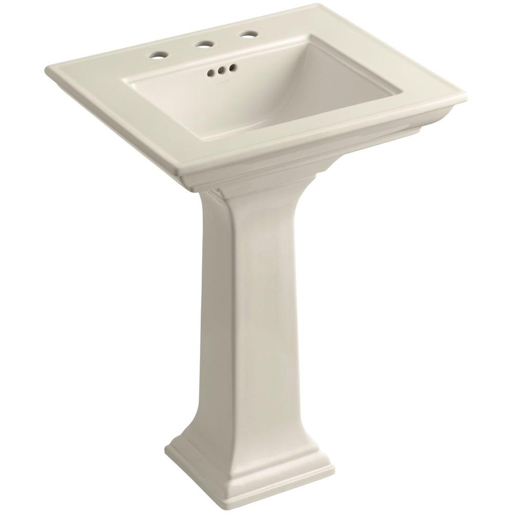 Kohler Memoirs Stately Ceramic Pedestal Bathroom Sink Combo In Kohler Memoirs Stately Ceramic Pedestal Bathroom Sink Combo In Almond With Overflow Drain