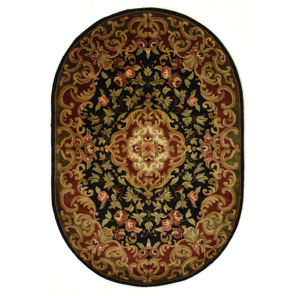 Oval Area Rugs The Home Depot Clic Black Green 4 Ft 6 In X
