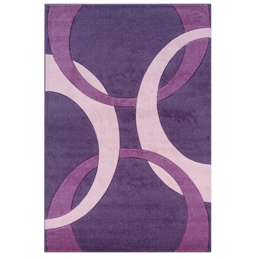 Linon Home Decor Corfu Collection Purple and Baby Pink 8 ft. x 10 ft. 3 in. Indoor Area RugRUG