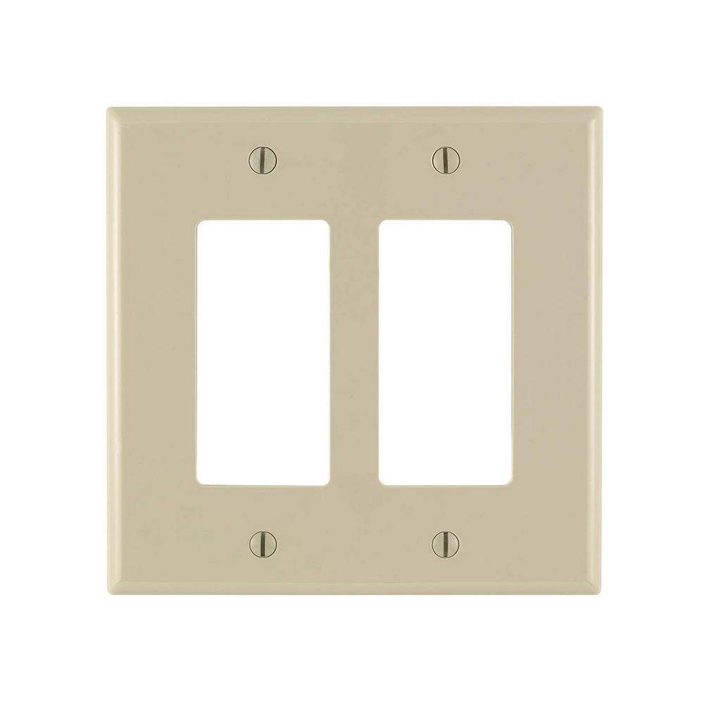 Leviton 2Gang Decora Oversized Wall Plate, Ivory86602 The Home Depot