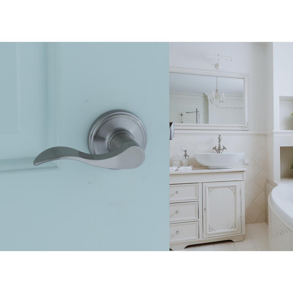 Copper Modern Satin Stainless Round Passage Hall//Closet Door Lever