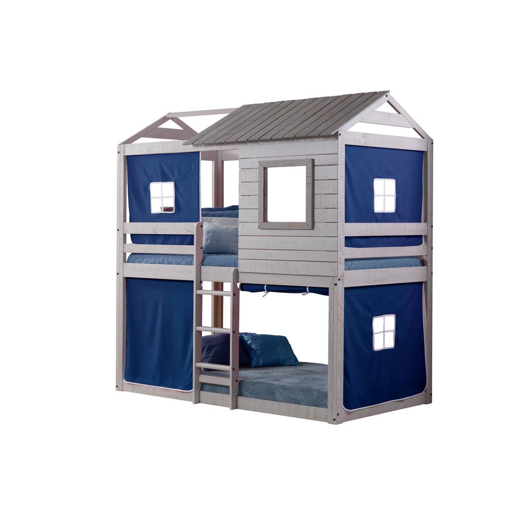 Donco Kids Deer Blind Blue Tent Twin Bunk Bed Loft 1370