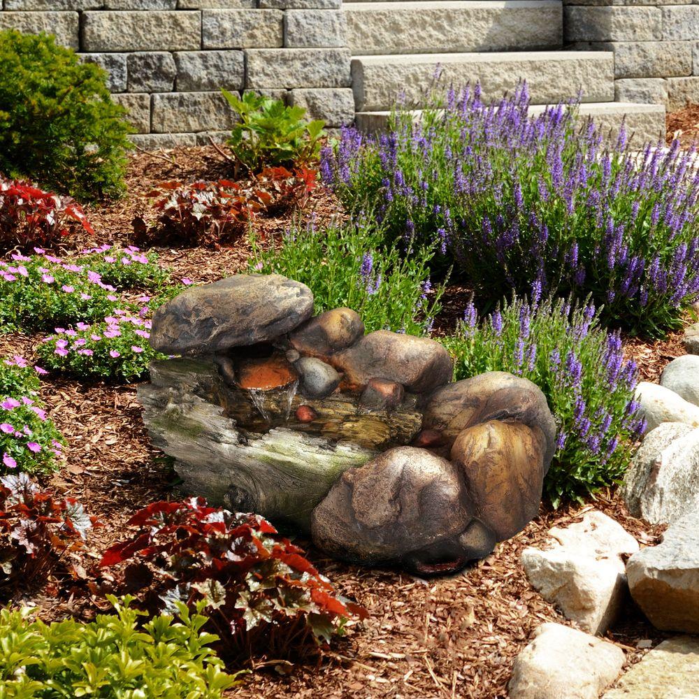 Pure Garden 14 In Cascading Stone Fountain 50 0004 The Home Depot