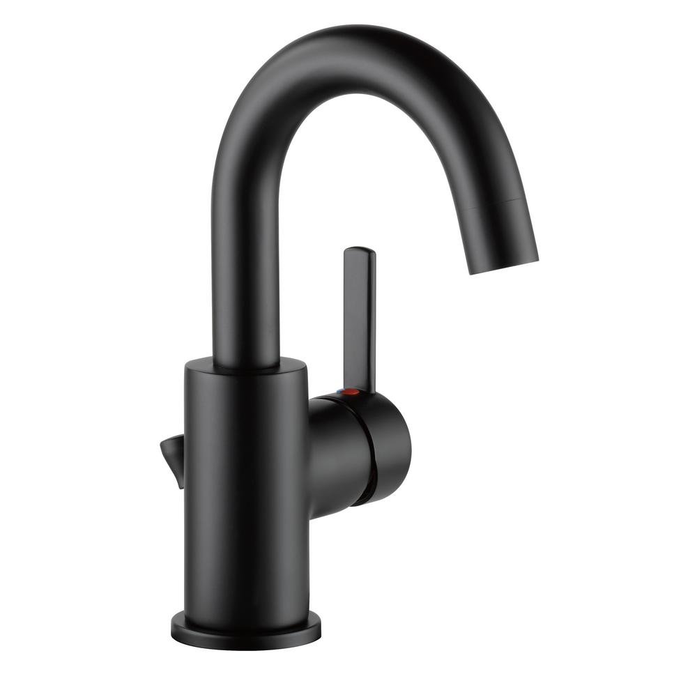 single bathroom faucet handle matte hole pull sprayer broadmoor down delta