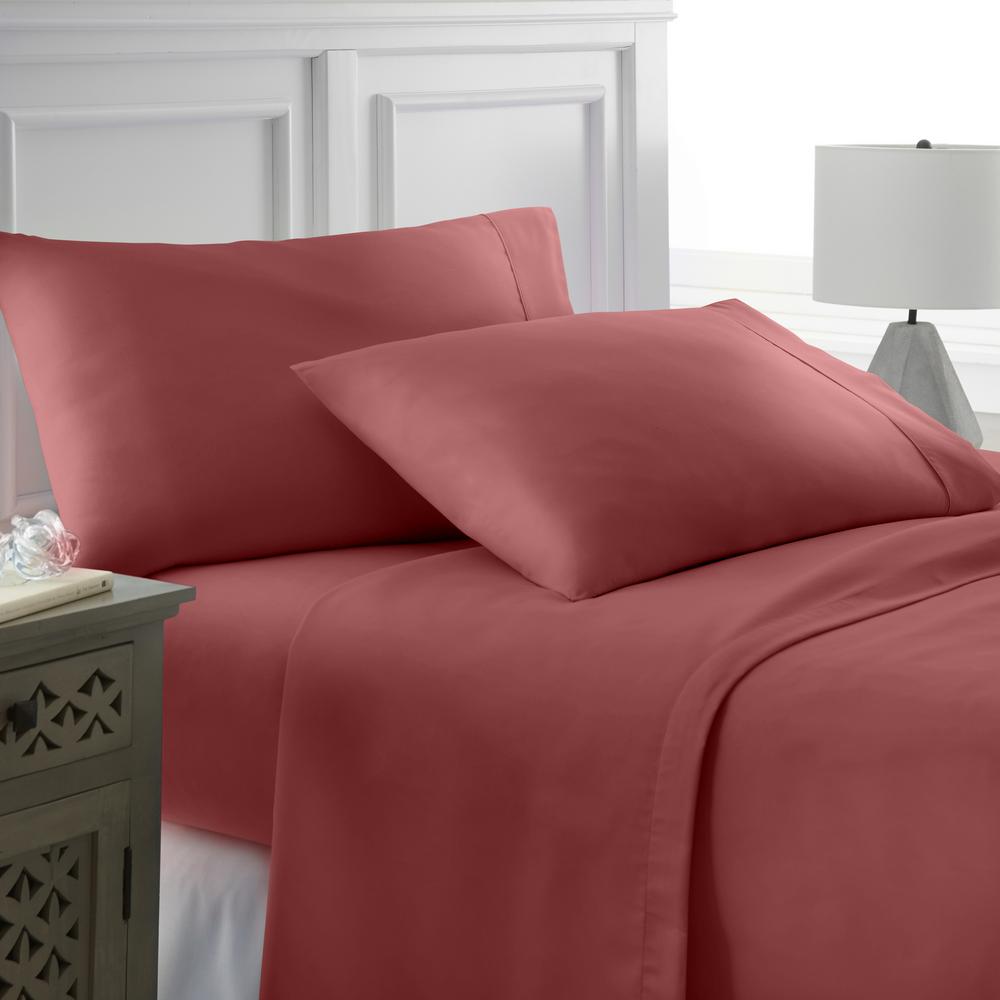 Becky Cameron Performance Burgundy California King 4 Piece Bed Sheet Becky Cameron Performance Burgundy California King 4 Piece Bed Sheet Set