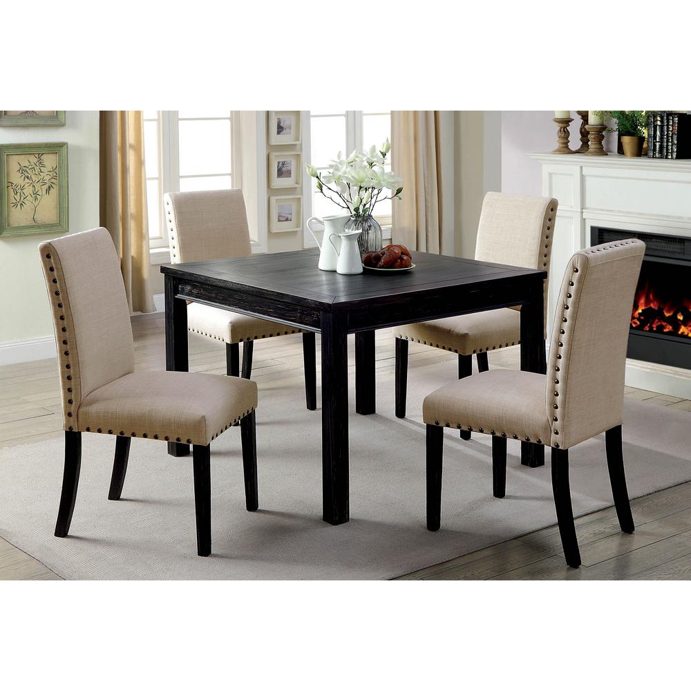 William S Home Furnishing Kristie Antique Black Rustic Style Counter Height Table Set 5 Piece Cm3314pt 5pk The Home Depot