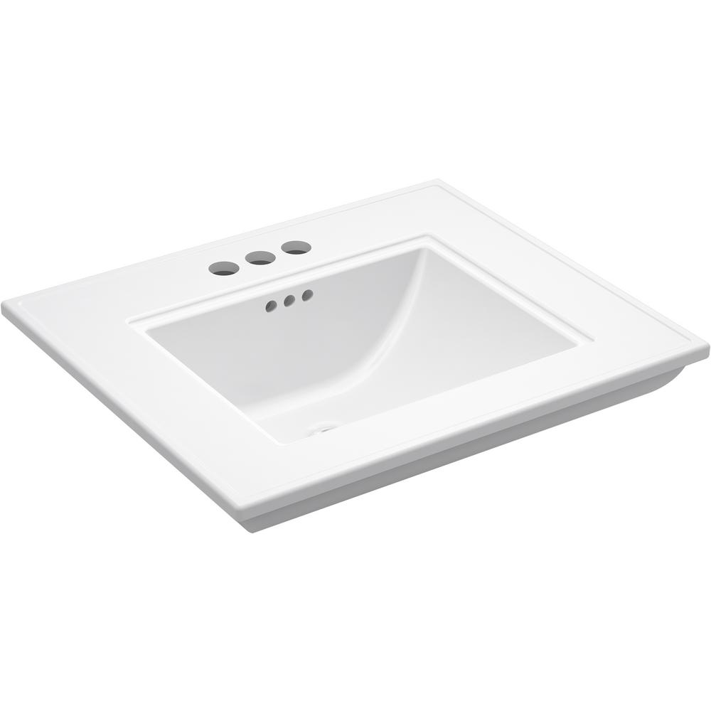 Kohler Memoirs Stately 24 5 In X 4 In Centerset Console Sink Basin In White