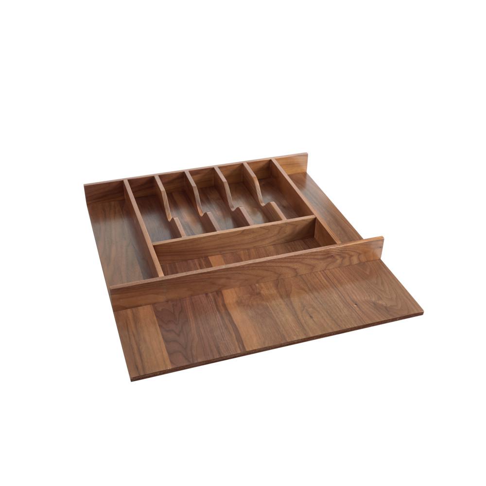 Dark Wood Tableware Bar short walnut cutlery tray insert