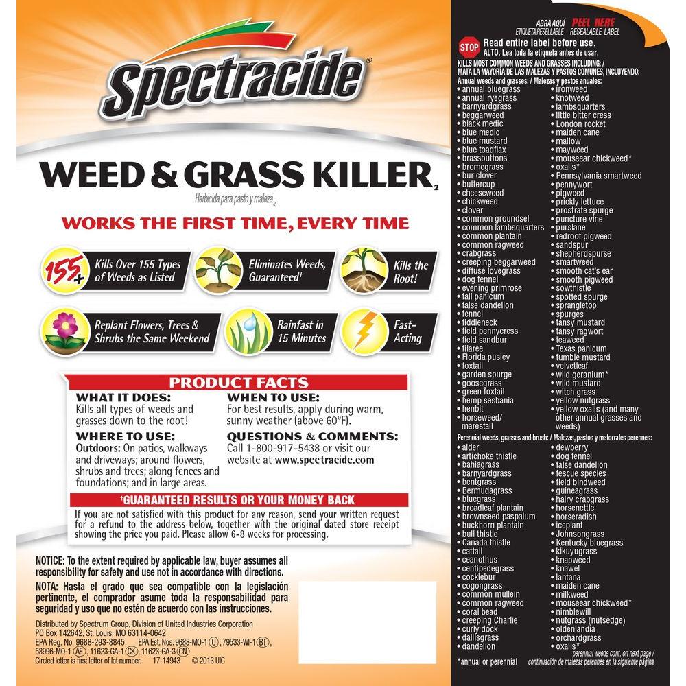 WEED AND GRASS KILLER 128 Oz Spectracide Ready To Use Sprayer Landscape