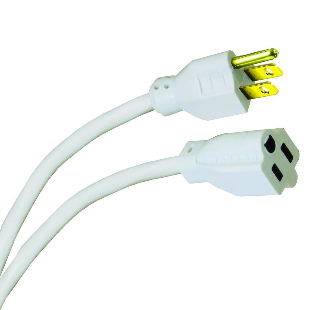 15 ft. 16/3 Indoor/Outdoor Extension Cord, White