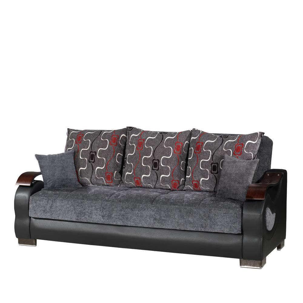 Ottomanson Armada Black Fabric Upholstery Sofa Sleeper Bed With Ottomanson Armada Black Fabric