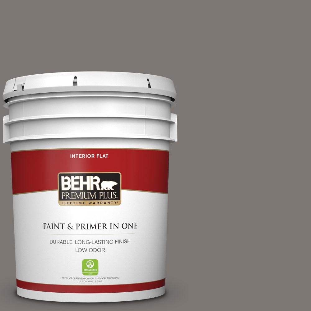 BEHR PREMIUM PLUS 5 gal. 790F5 Amazon Stone Flat Low Odor Interior