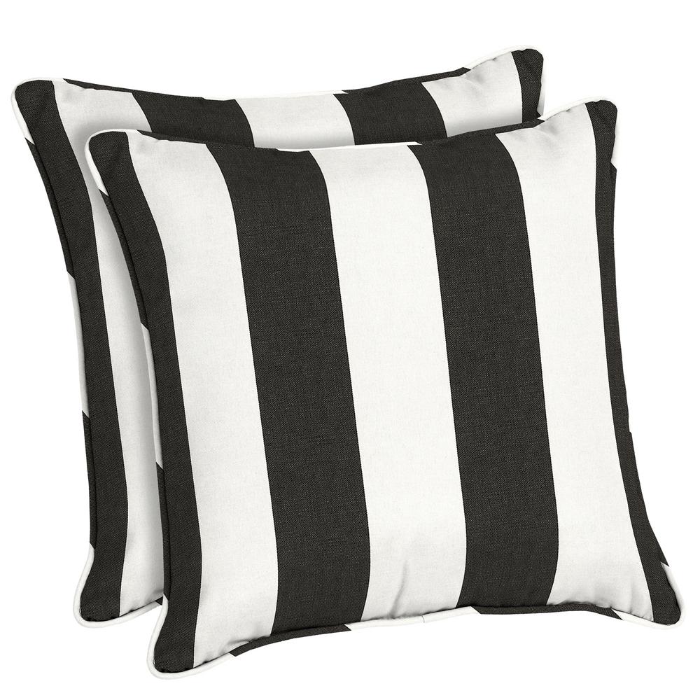 Square Stripe Black Outdoor Pillows Patio Accessories