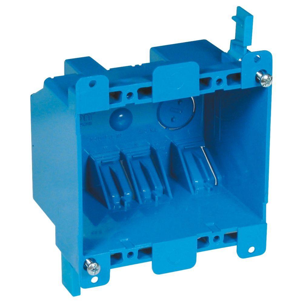 boxes \u0026 brackets electrical boxes, conduit \u0026 fittings the home depot Ethernet Outlet Box Wiring 2 gang 25 cu in blue pvc old work switch and outlet box