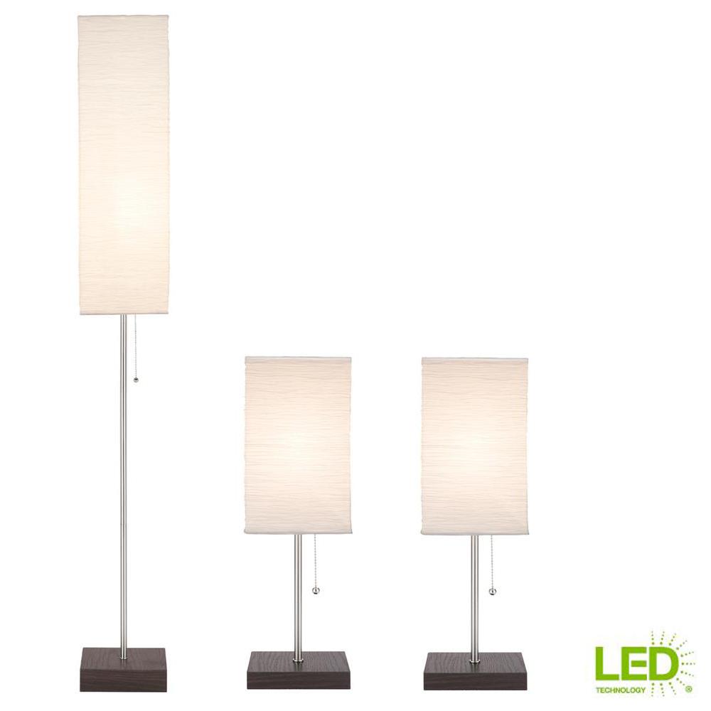 Hampton Bay 60 In 9 5 Watt Bronze Base Led Bulbs Included Paper Hampton Bay 60 In 9 5 Watt Bronze Base Led Bulbs Included Paper Shade Combo
