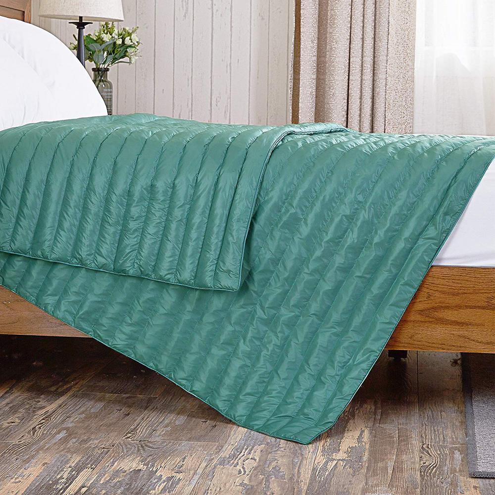 Puredown Green Nylon Waterproof White Goose Down Indoor Outdoor Camping Blanket PD OB 15015 B The Home Depot