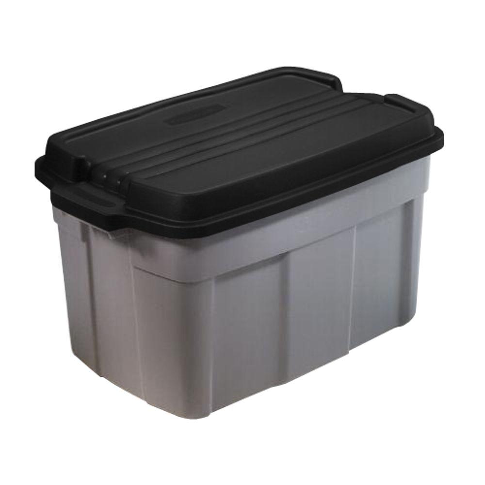HDX 27 Gal. Storage Tote in Black-HDX27GONLINE(5) - The Home Depot