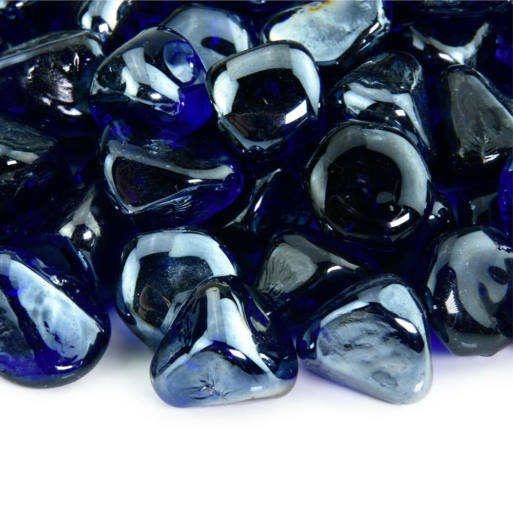 Fire Pit Essentials 1 in. 10 lbs. Deep Sea Blue Fire Glass Diamonds for