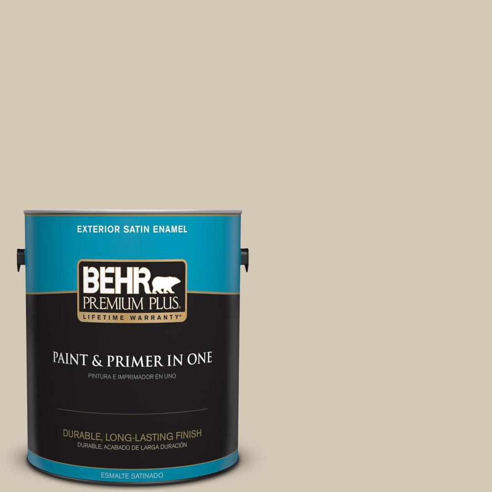 BEHR Premium Plus 5 gal. N2401 Cascade Beige Satin Enamel Zero VOC