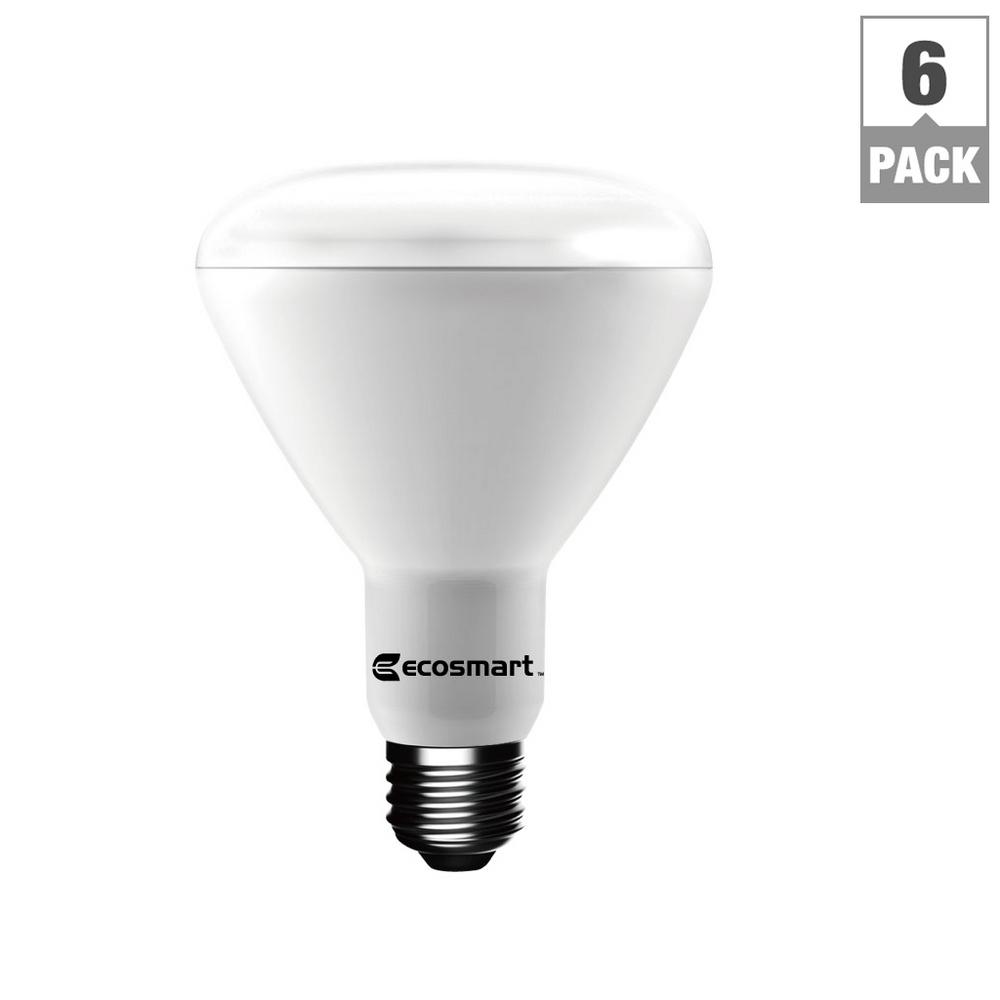 EcoSmart 65W Equivalent Soft White BR30 Dimmable LED Light Bulb (6Pack