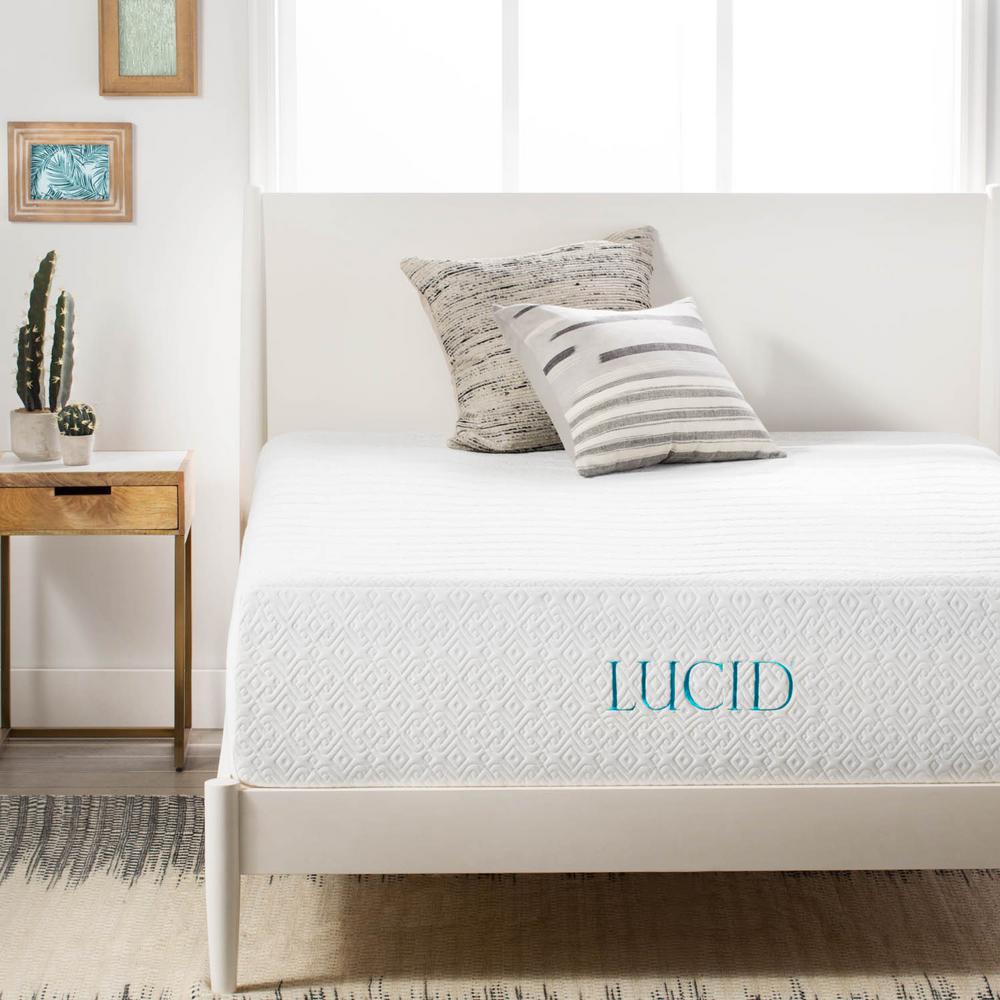 Lucid 14 In King Plush Ventilated Bamboo Charcoal Mattress Full Plush Ventilated Bamboo Charcoal Mattress