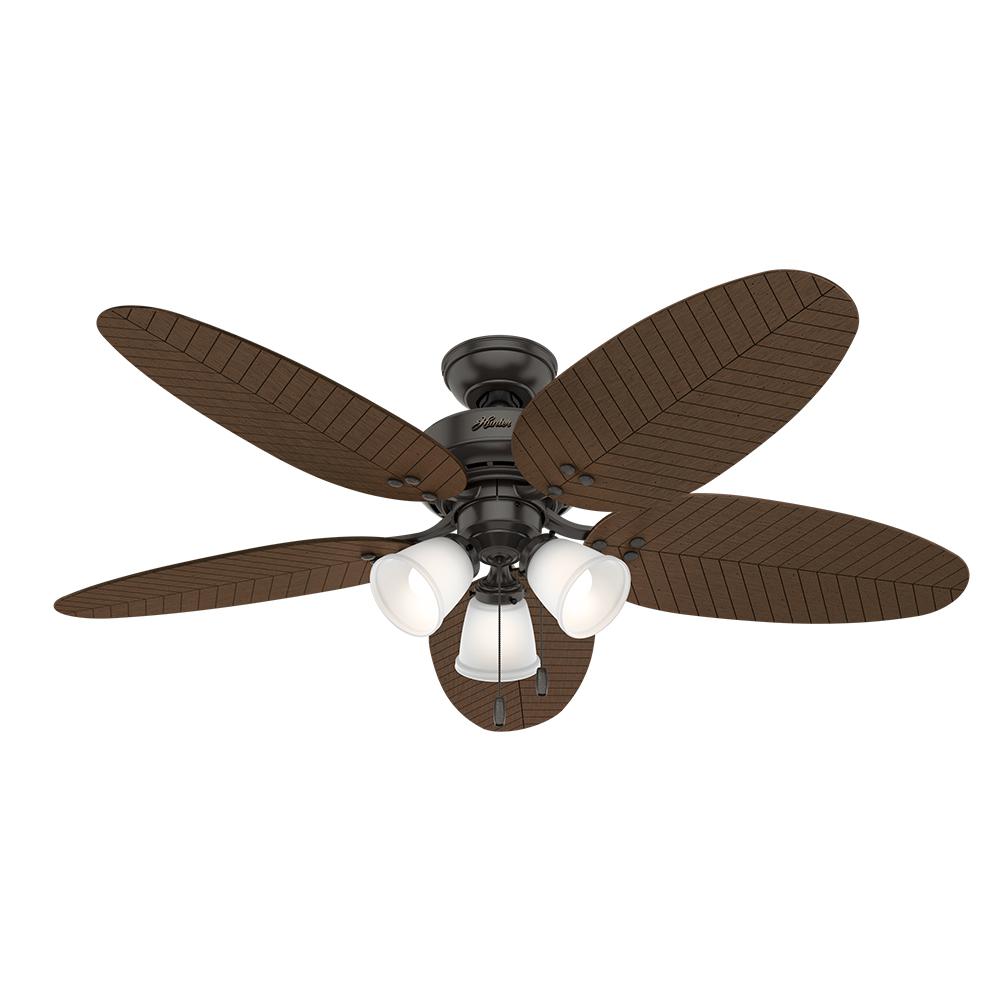 Hunter Sun Vista 54 In Led Indoor Outdoor Noble Bronze Ceiling Fan Hunter Lago Vista 54 In Led Indoor Outdoor Noble Bronze Ceiling Fan With Light