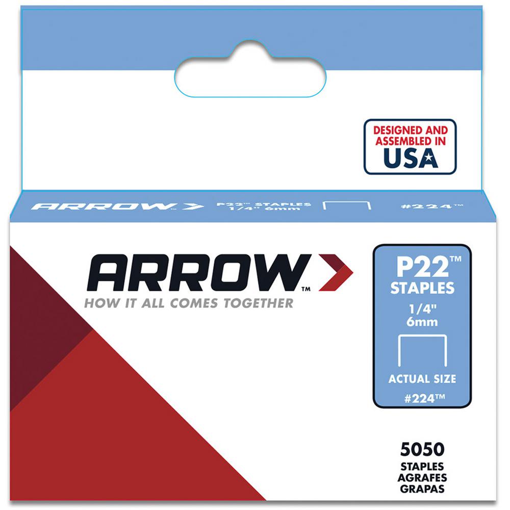 P22 Plier Type Staples 5050//Box Arrow Fastener 224 5 Pack 1//4in