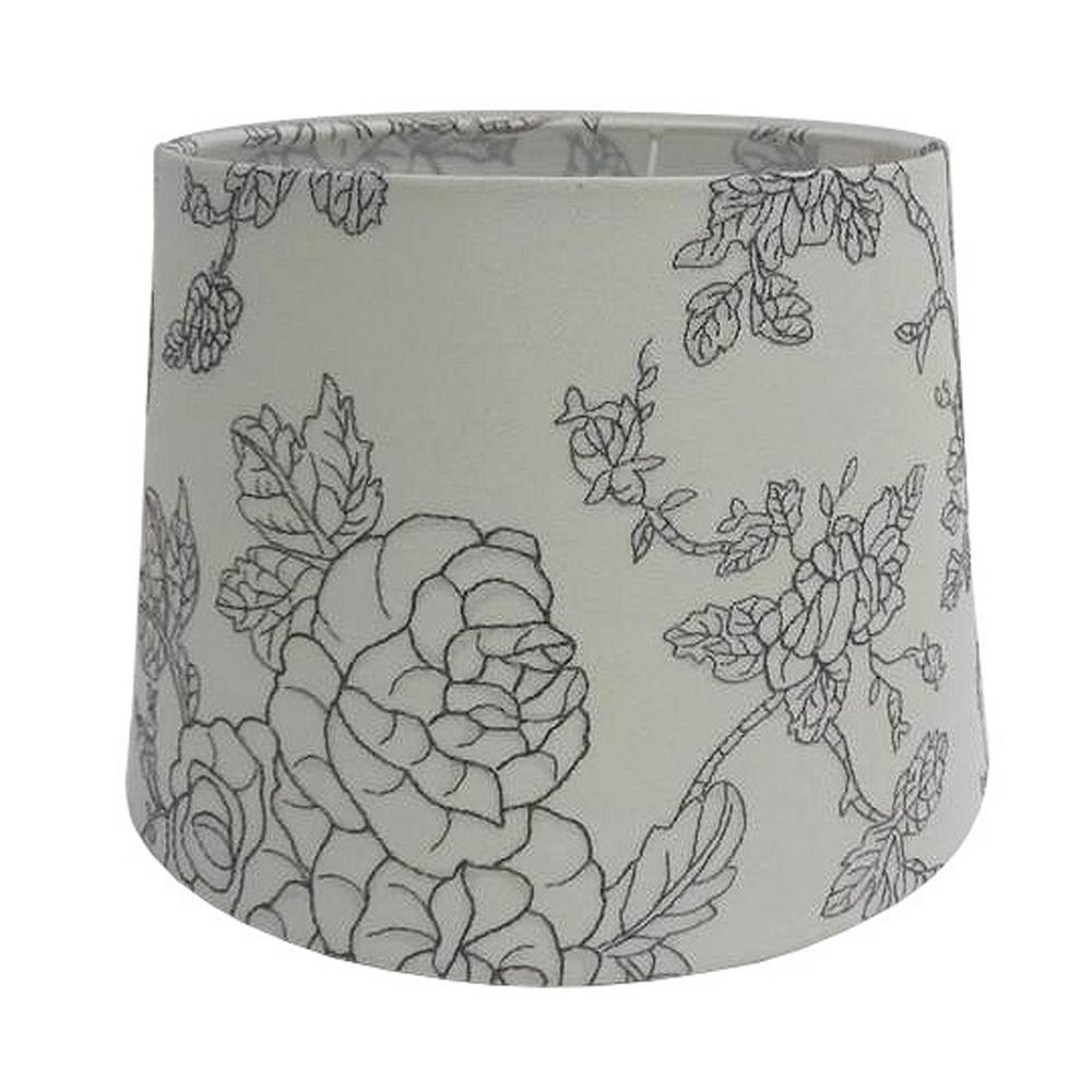 Adesso Mix And Match 8 In X 10 7 Accent Beige Flower Embroidered Hardback Drum Table Shade