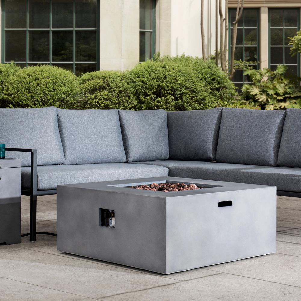 Sunjoy Auburn 36 In X 16 In Square Concrete Propane Fire Pit