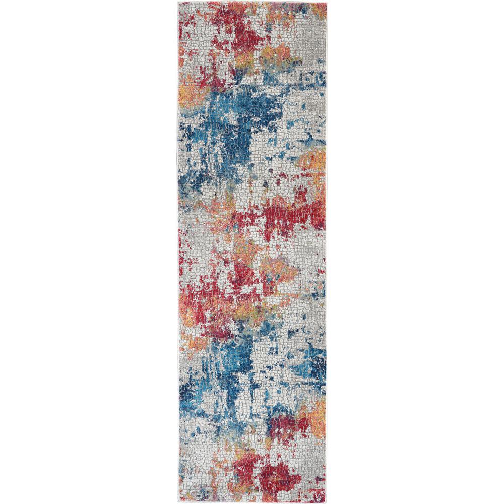 Nourison Global Vintage Multicolor 2 ft. x 8 ft. Textured Hallway