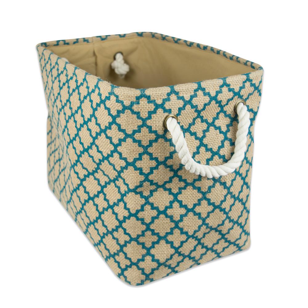 DII Rectangle Burlap Bordered Decorative Bin CAMZ36597 The Home Depot