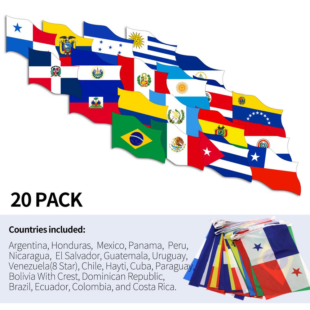 12 In X 18 In Latin America 20 Countries String Flags Assorted