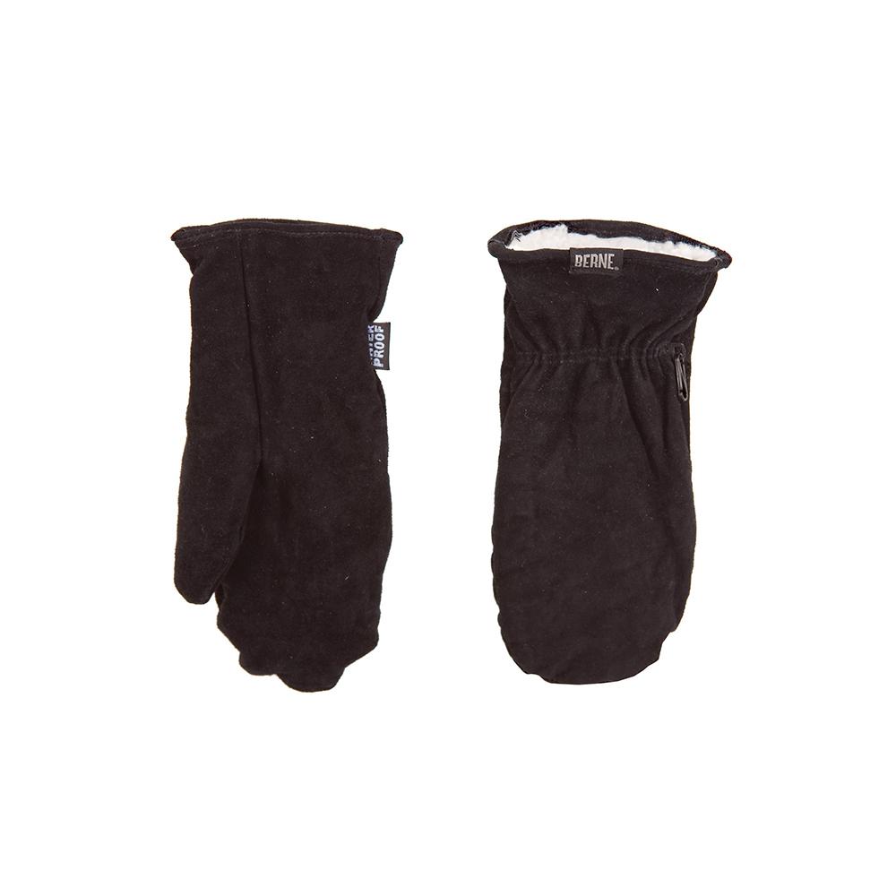 UPC 092021110134 product image for Berne Large Black Leather Sherpa Lined Mittens, Men's | upcitemdb.com