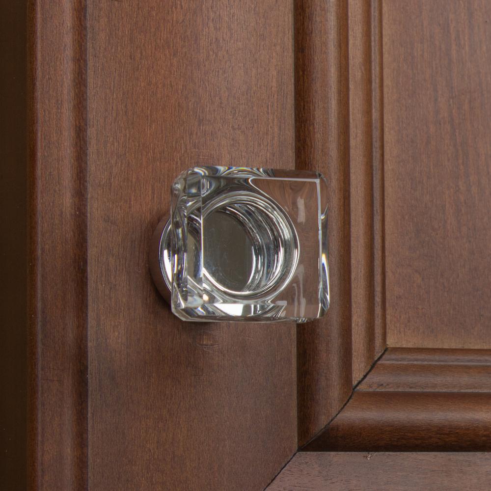 Gliderite 1 In Polished Chrome Square Glass Cabinet Knob 10 Pack