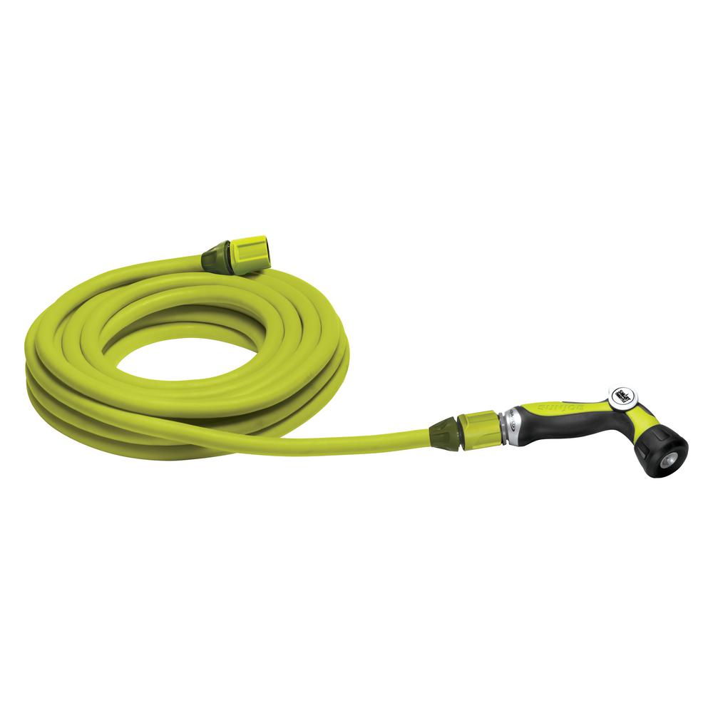 Sun Joe 1 2 In X 75 Ft Expandable Gelastex Lightweight Kink Free Hose W Quick Connectors Ajexh75 Sjg The Home Depot