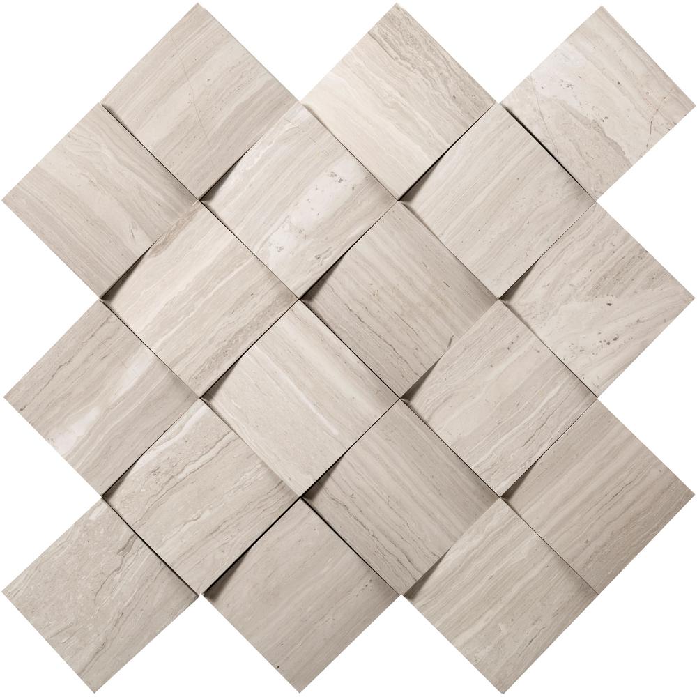 Limestone Stone Fireplace Mosaic Tile Tile The Home Depot