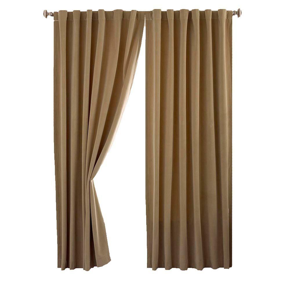 Absolute Zero Bradley Total Blackout Window Curtain Panel In Cafe