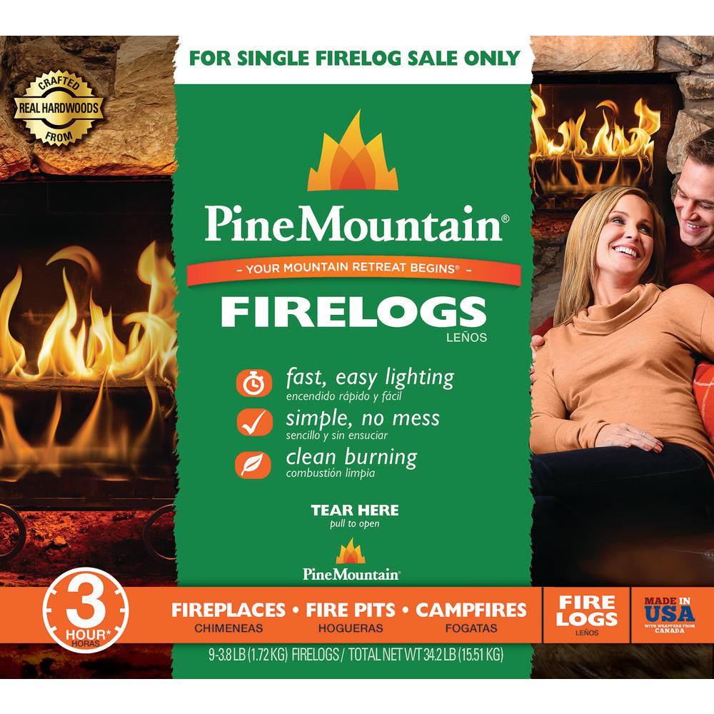 Pine Mountain 3 Hour Firelogs Case Of 9 501 160 805 The Home Depot