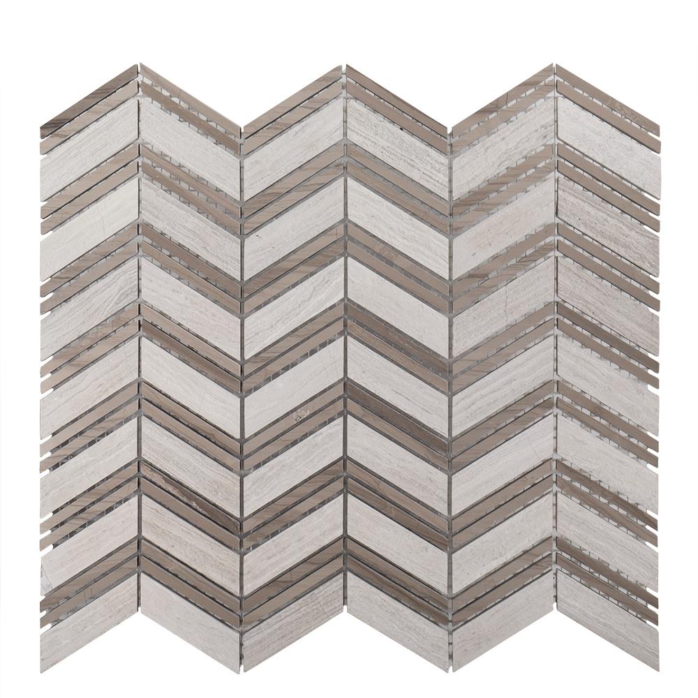 Jeff Lewis Highland 97/8 x 127/8 in. x 8 mm Limestone Mosaic Tile