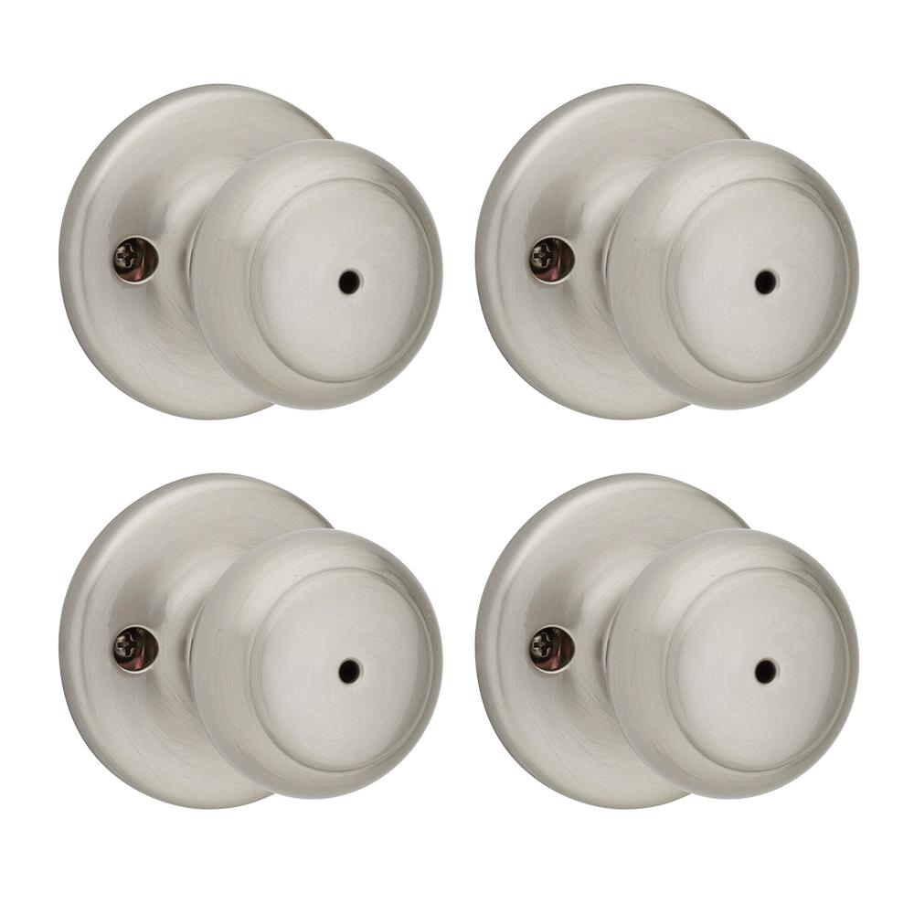 Kwikset Cove Satin Nickel Bed/Bath Door Knob (4Pack)300CV154PK The