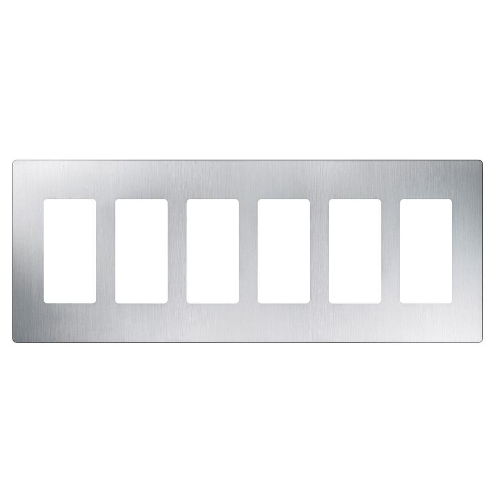 Reviews For Lutron Claro 6 Gang Decorator Rocker Wallplate Stainless Steel 1 Pack Cw 6 Ss The Home Depot