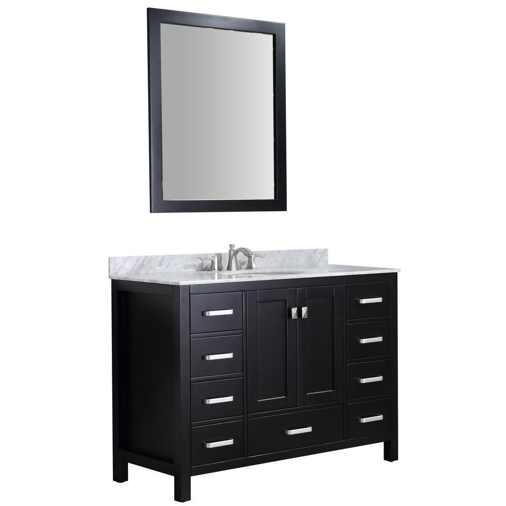 Anzzi Soft Close Door Hinges Black Bathroom Vanities Bath H Bath Vanity In Black With Marble