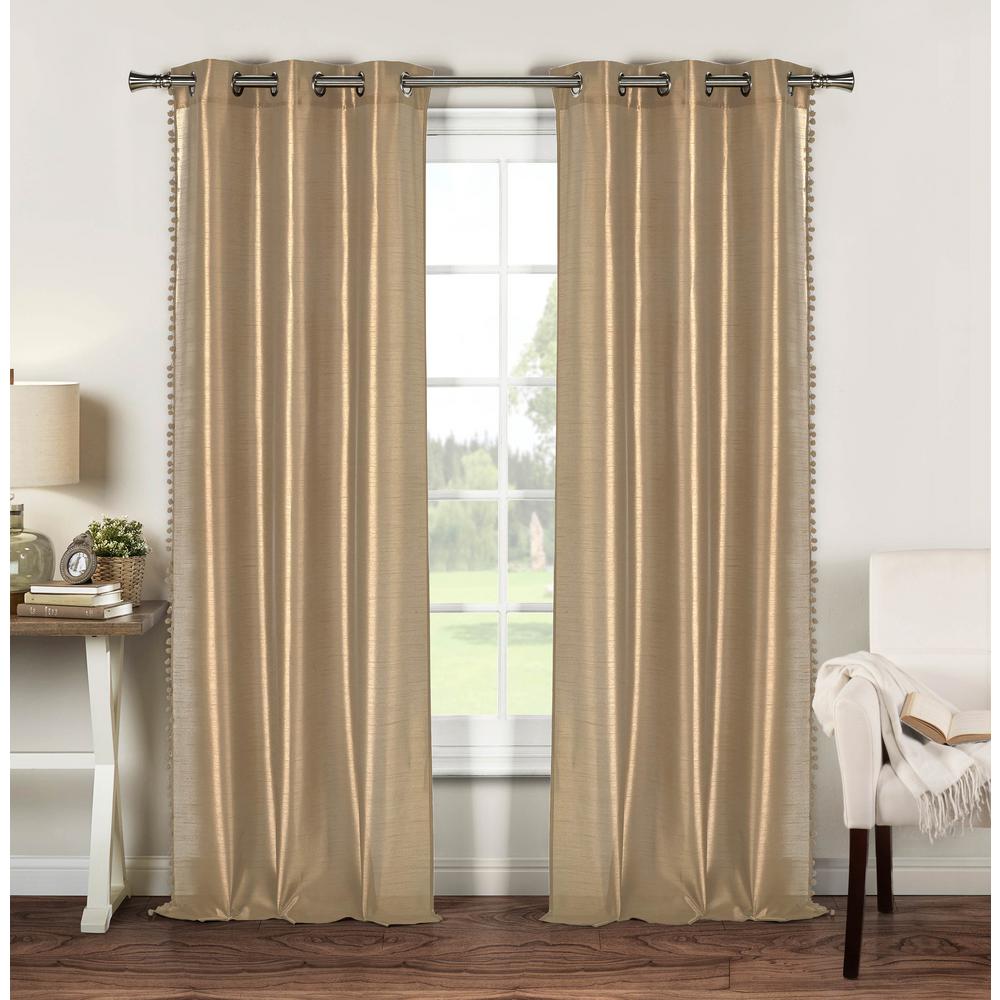 Duck River Bali Mocha Faux Silk Room Darkening Grommet Panel Pair