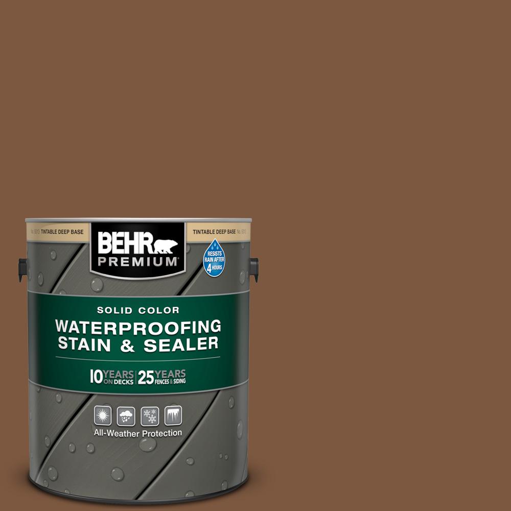 BEHR Premium 1 gal. SC110 Chestnut Solid Color Waterproofing Exterior