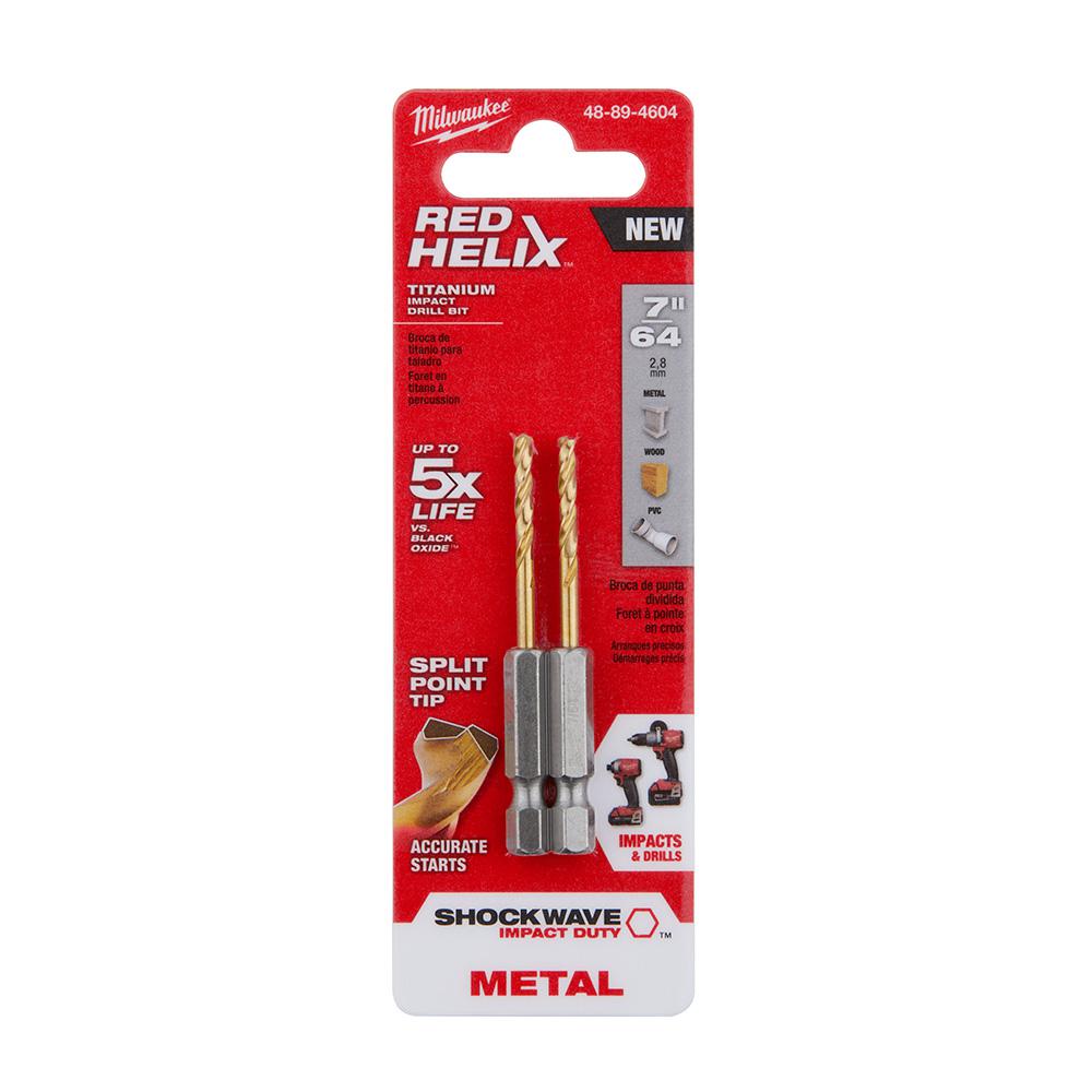 milwaukee shockwave 7 64 in titanium twist drill bit 48 89 4604 the home depot shockwave 7 64 in titanium twist drill bit