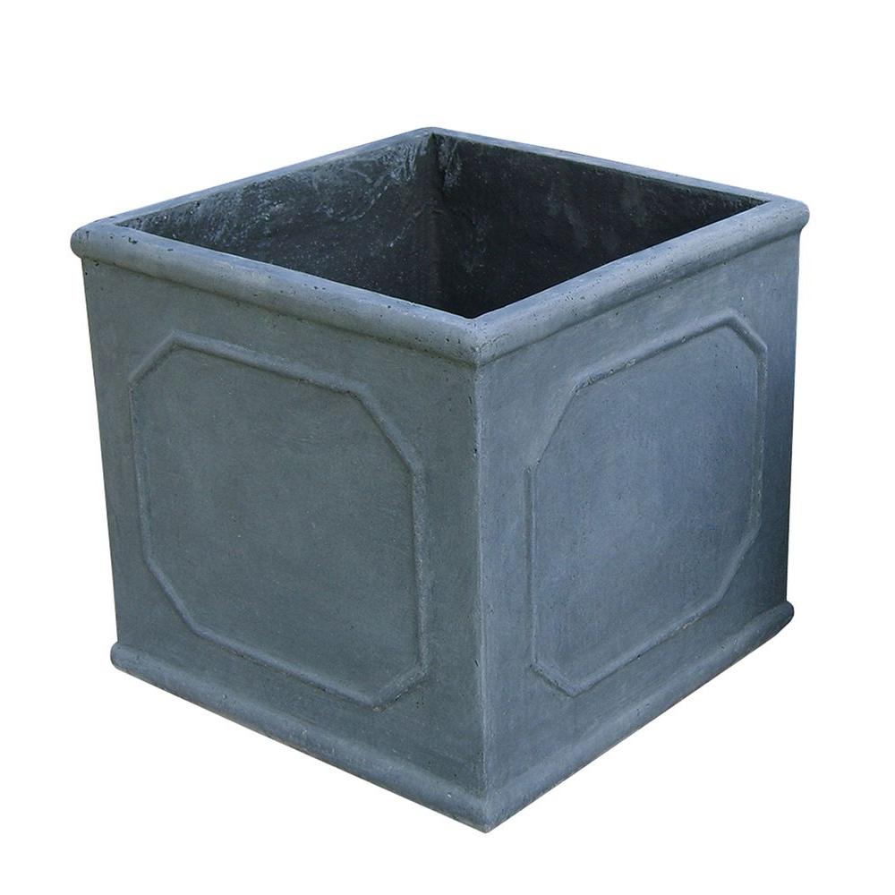 Napa 12 in. Grey Frame Cube FiberClay PlanterLT3501A The Home Depot