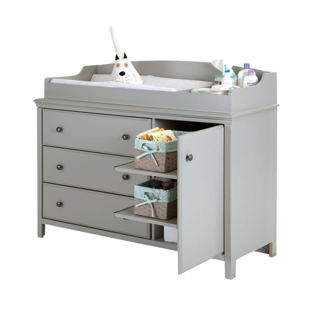 gray dresser changing table