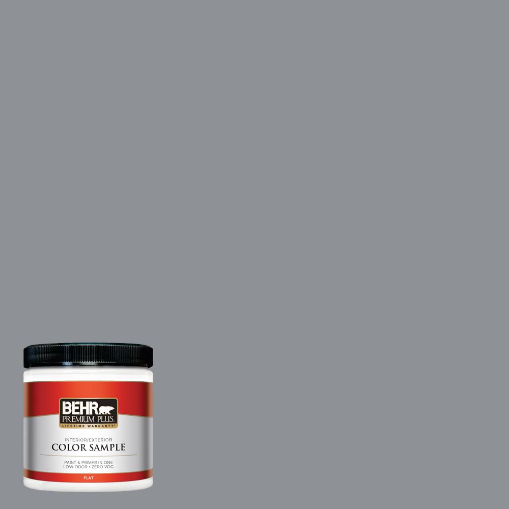Behr Premium Plus 8 Oz Ppu18 04 Dark Pewter Flat Interior Exterior Ppu18 04 Dark Pewter Flat Interior Exterior Paint And Primer In One Sample