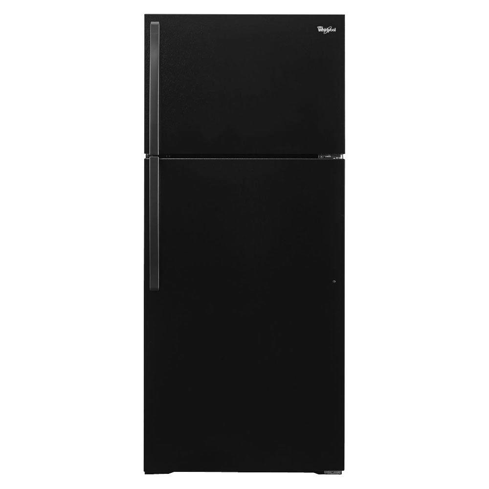 Whirlpool 14 Cu Ft Top Freezer Refrigerator In Black Wrt134tfdb Whirlpool 14 Cu Ft Top Freezer Refrigerator In Black